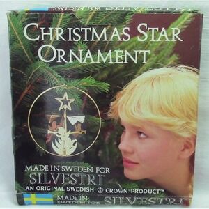 Vintage Silvestri Rotating Christmas Star with Angels Ornament Sweden NEW